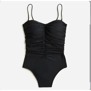 J. Crew NWT Ruched Sweetheart One-Piece Swimsuit - Black 22 NWT